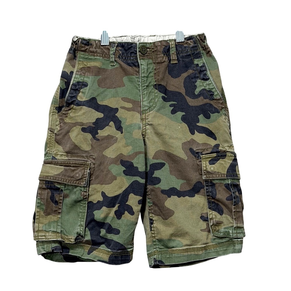 Gap Kids Camo Cargo Shorts Boys 14 Baggy Woodland Camouflage Utility Y2K